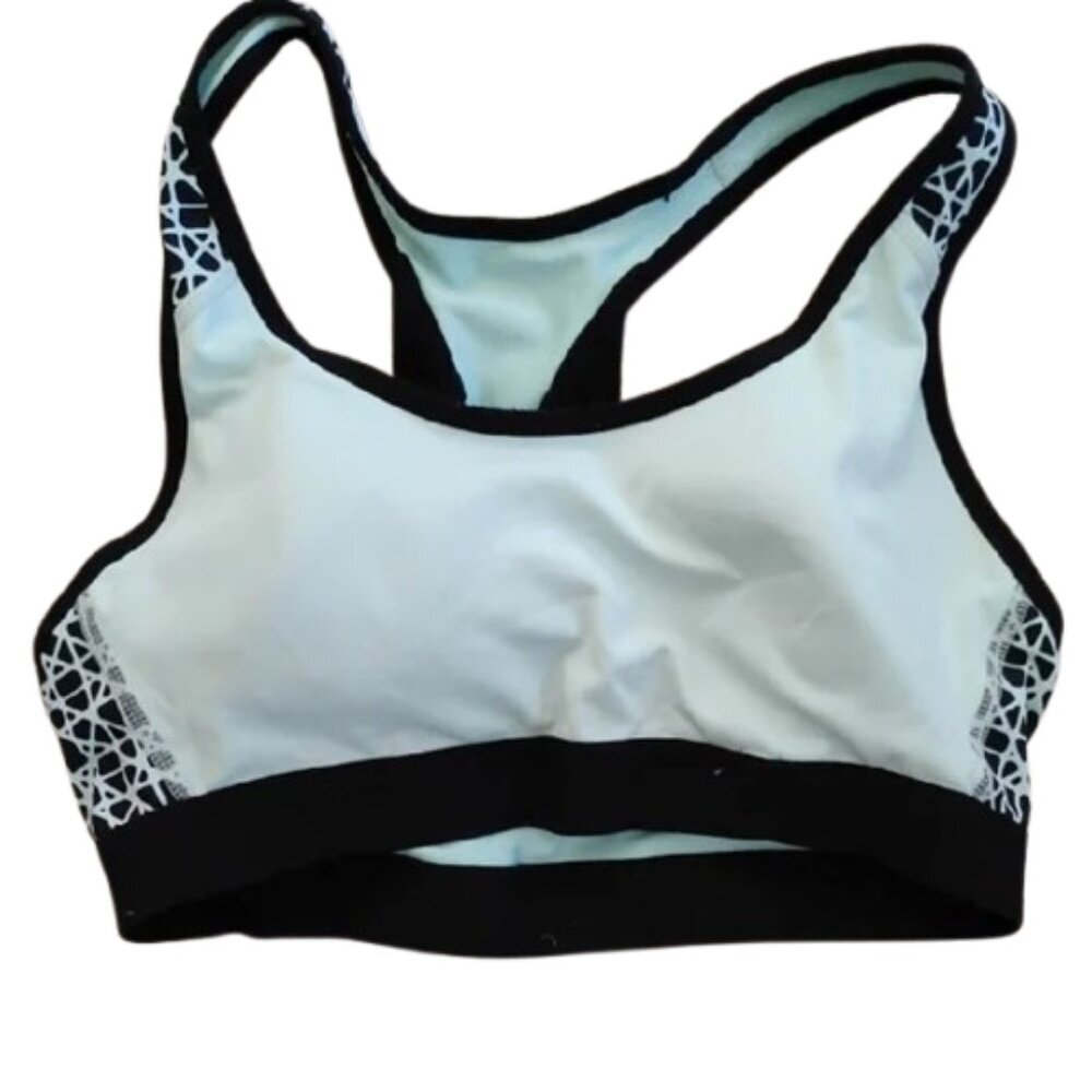 🚨5 For $25🚨 Black Light Blue and White Geometric Sports Bra
